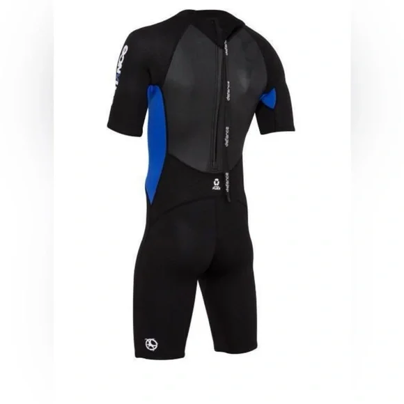 Defiance Neoprene Black & Blue Shorty Style Wetsuit Men’s EUC - Picture 14 of 14